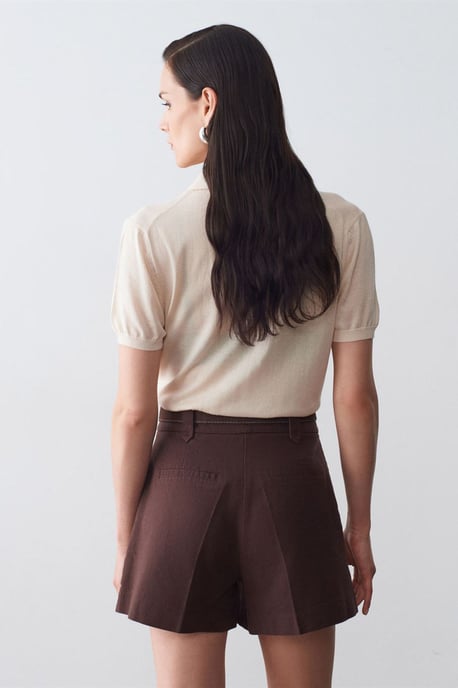 Slim fit pikékrage stickad blus - Image 2