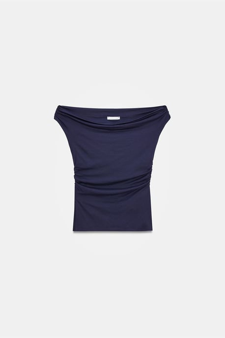 Dam Off-shoulder Slim-fit Jersey Blus - Image 5