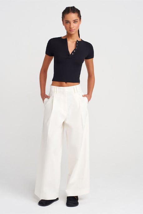 Slim Fit Crop Jersey Blouse - Image 4