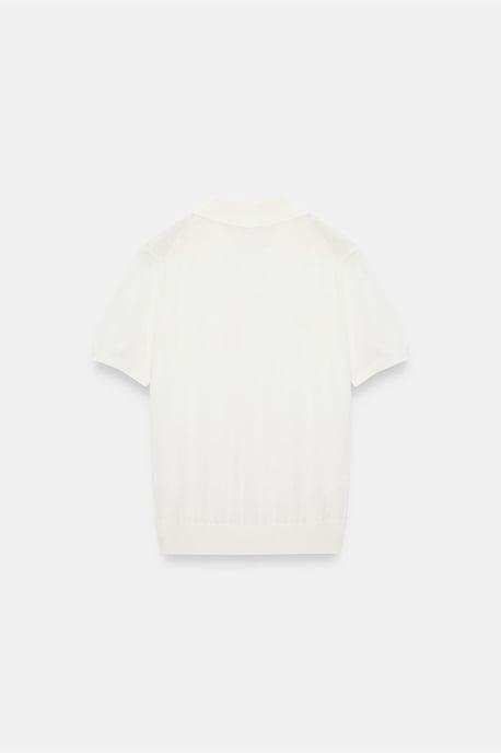 Slim Fit Pikétröja i Stickad Modell - Image 6