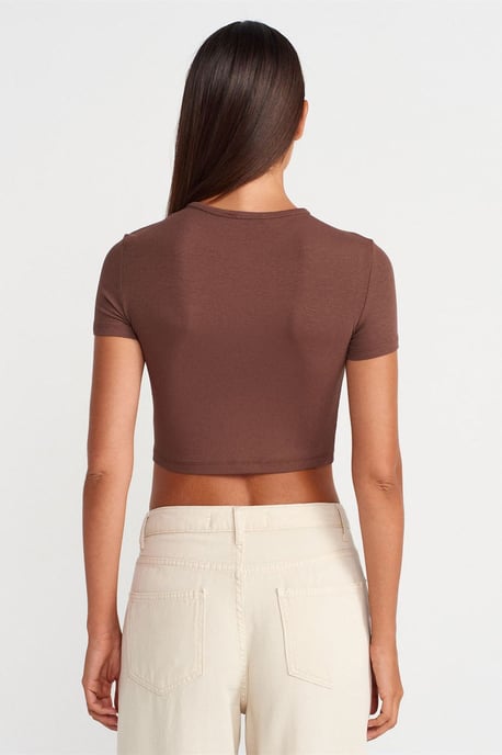 Slim Fit Crop Blouse Met Knopen - Image 2