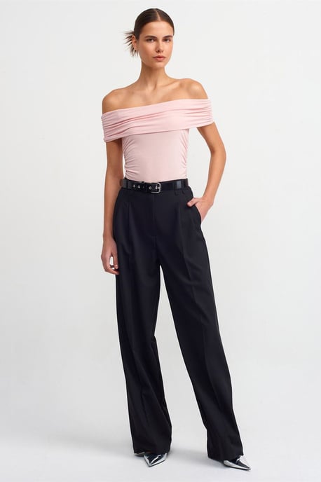 Off-Shoulder Slim Fit Jersey Blouse - Image 3