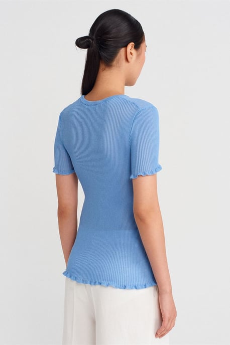 Slim Fit Gestreepte Rimpelblouse - Image 2