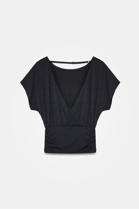 Kvinnors modalblandning t-shirt med cut-out och rund halsringning - Image 6