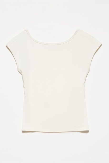 Slim Fit Cut-Out Jersey Blus - Image 1