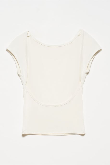 Slim Fit Cut-Out Jersey Blus - Image 2