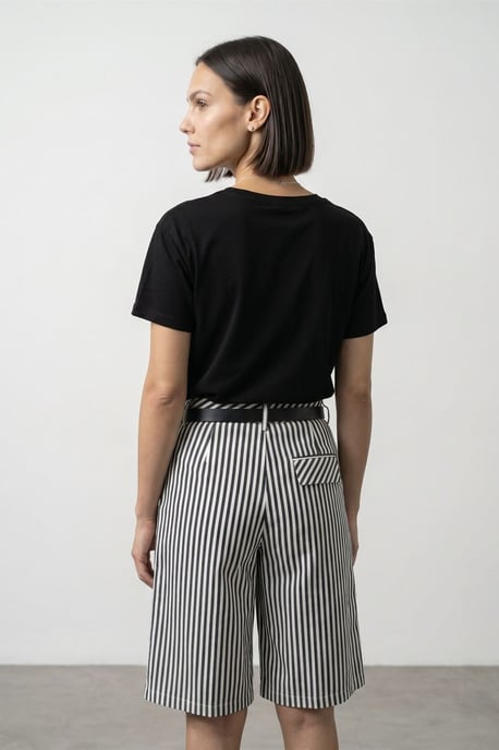 Katoen Tencel V-hals Korte Mouwen Blouse - Image 2