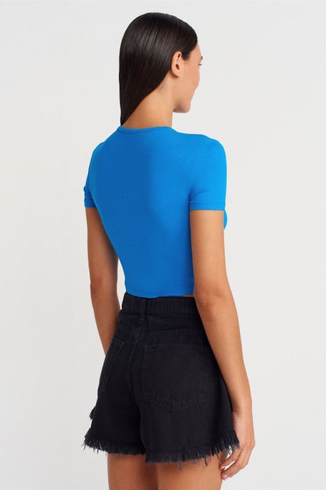 Slim Fit Cropped Blouse Met Knopen - Image 2