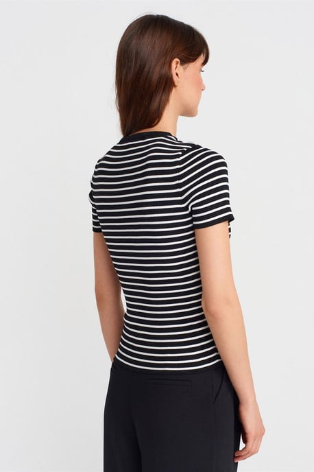 Randig Ribbad Stickad Blus - Image 2