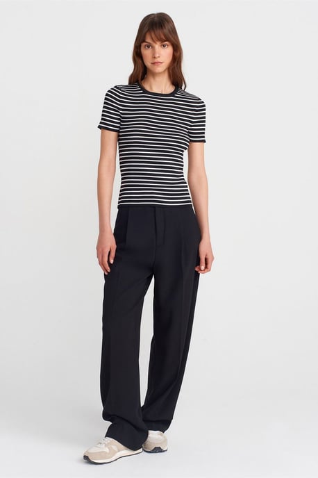 Randig Ribbad Stickad Blus - Image 4