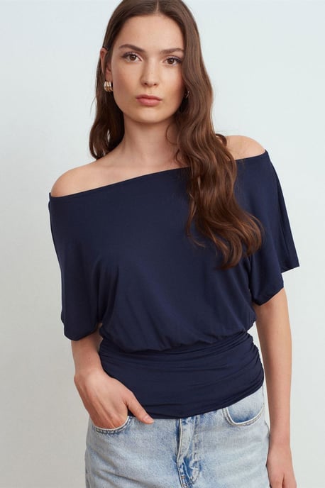 Women's Modal Blend Cut-out Crew Neck Blouse - Image 3