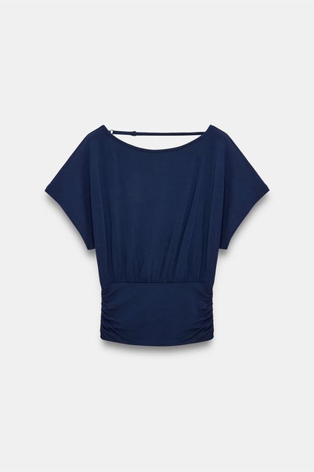 Women's Modal Blend Cut-out Crew Neck Blouse - Image 5