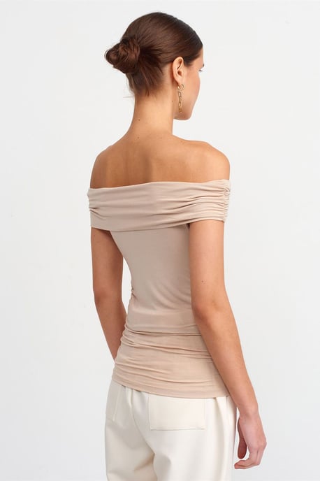 Off-Shoulder Slim Fit Jersey Blouse - Image 2