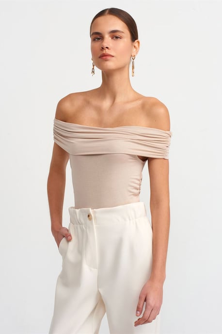 Off-Shoulder Slim Fit Jersey Blouse - Image 4