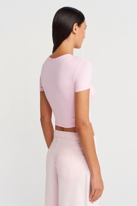Slim Fit Cropped Blouse Met Knopen - Image 2