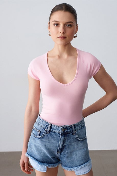 Slim Fit Crop Jersey Top - Image 1