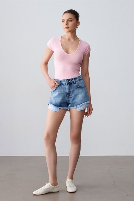 Slim Fit Crop Jersey Top - Image 4