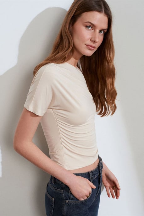 Slim Fit V-hals Jersey Blouse - Image 3