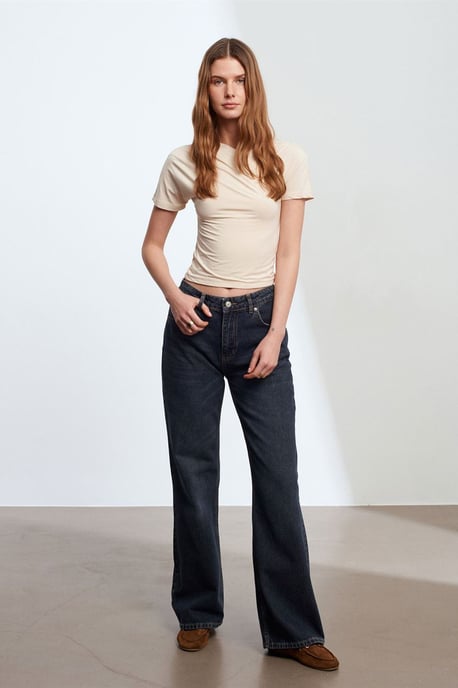 Slim Fit V-hals Jersey Blouse - Image 4