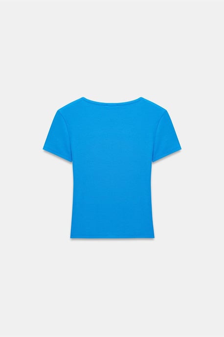Slim Fit V-ringad Blus med Knappar - Image 6