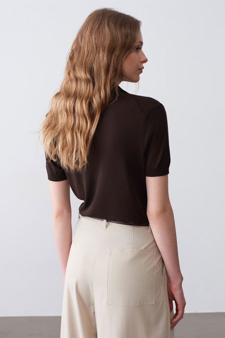 Dames Polo Kraag Knopen Blouse - Image 2