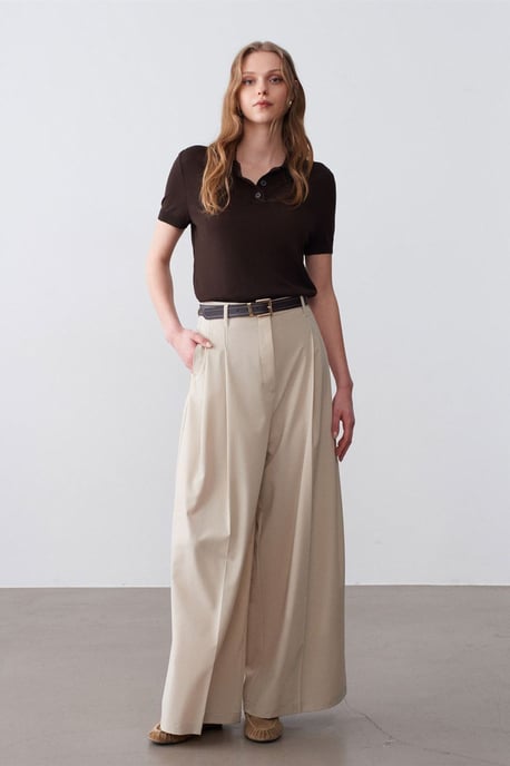 Dames Polo Kraag Knopen Blouse - Image 4
