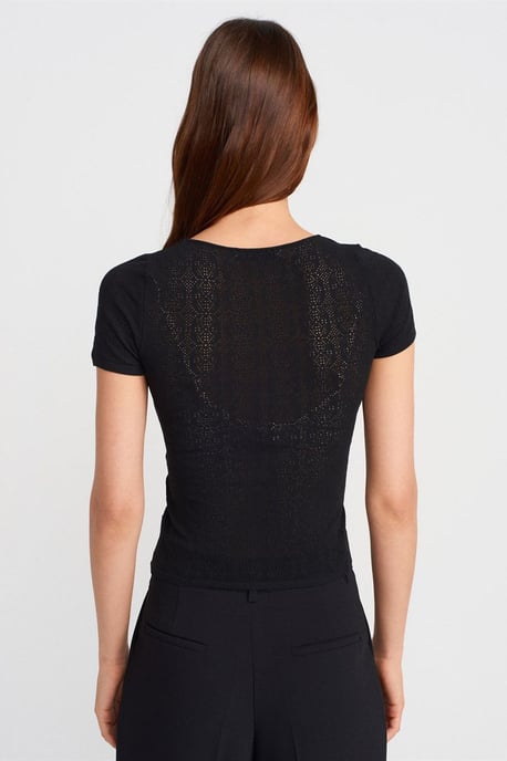 Slim Fit Ribbad Texturerad Blus - Image 2