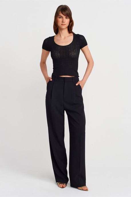 Slim Fit Ribbad Texturerad Blus - Image 4