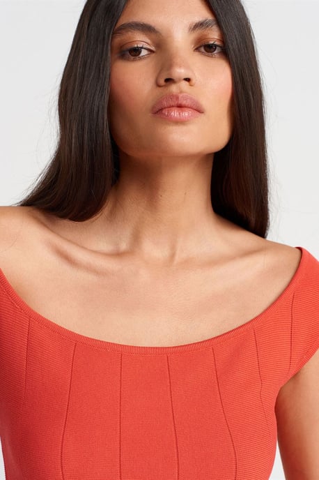 Fitted Ribbed Peplum Blouse - Image 3