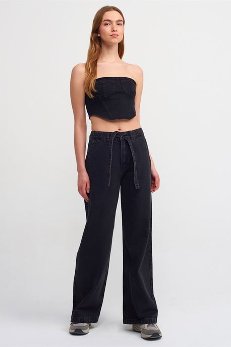 Tight Fodrad Denim Crop Top - Image 3