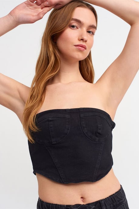 Tight Fodrad Denim Crop Top - Image 4