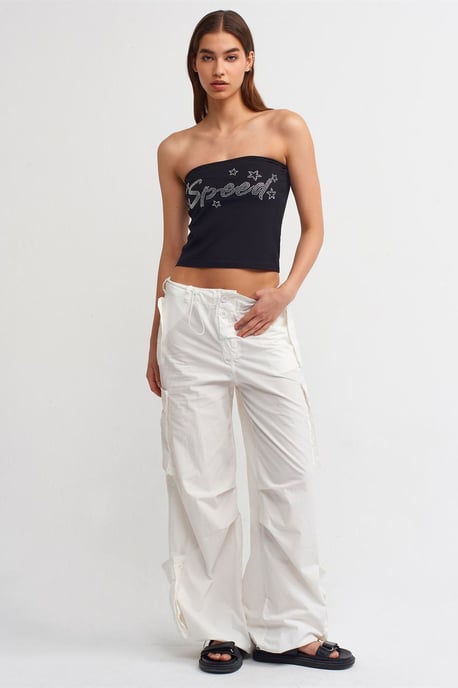 Helfodrad Slim-fit Crop Top Med Stendetalj - Image 4