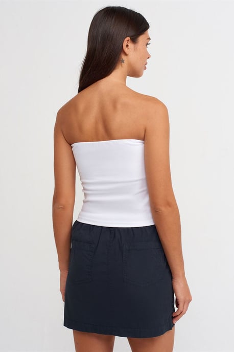 Strapless Slim-fit Crop Top With Stone Detail - Image 2