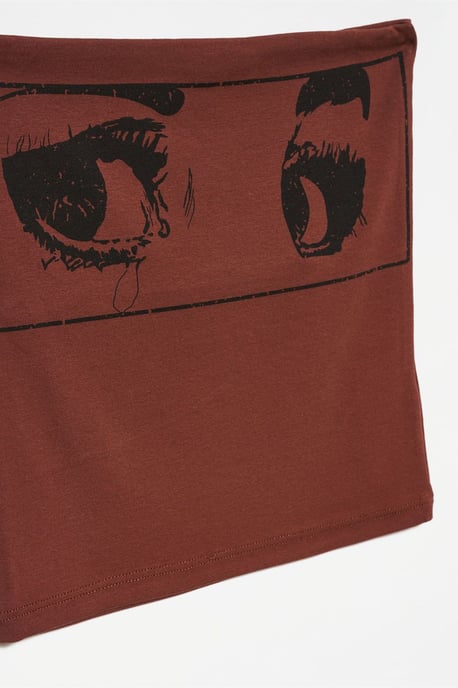 Printed Strapless Crop Top - Image 3