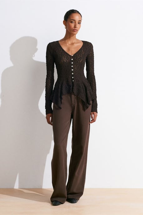 Kant V-hals Knopcardigan - Image 5