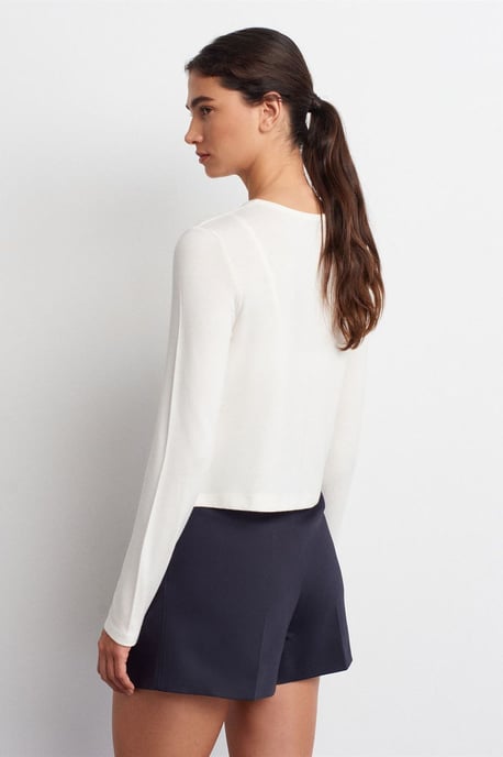 Geribbelde Knopen-Voorkant Cardigan - Image 2