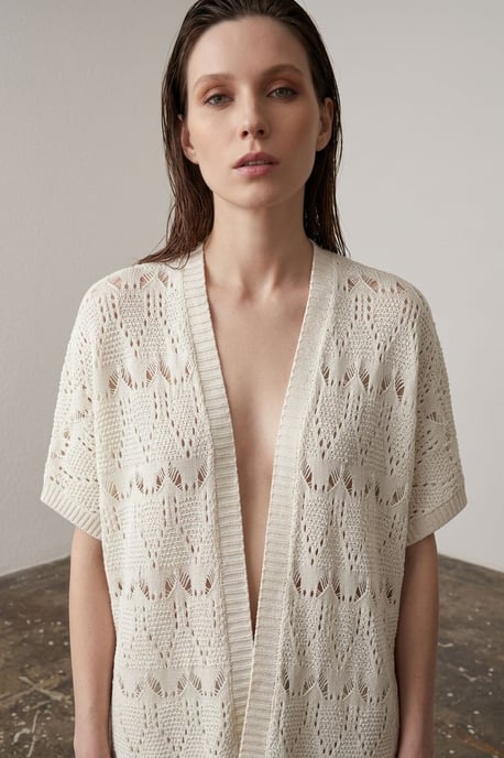 Lange Getextureerde Jacquard Cardigan - Image 3