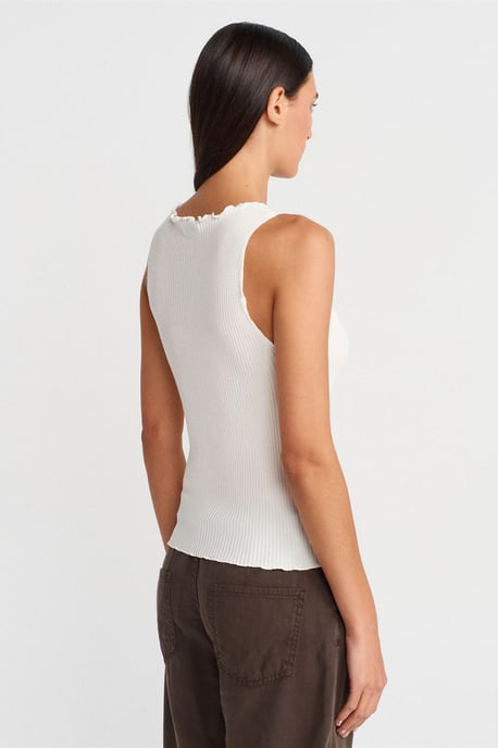 Mouwloze Ribbels Knopen Cardigan - Image 2