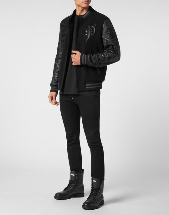 Leren Bomber Gothic Plein - Image 4