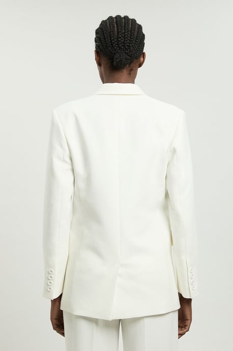 Tailored Double Breasted Ruched Sleeve Blazer - Image 3