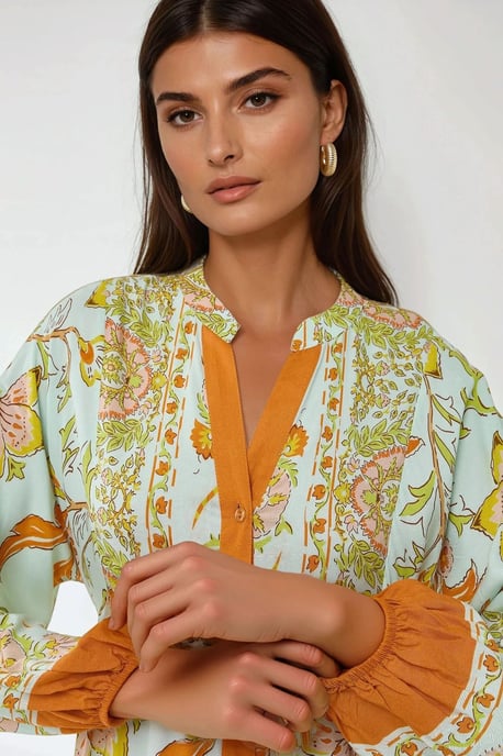 Printed Long Sleeve Viscose Maxi Dress - Image 6