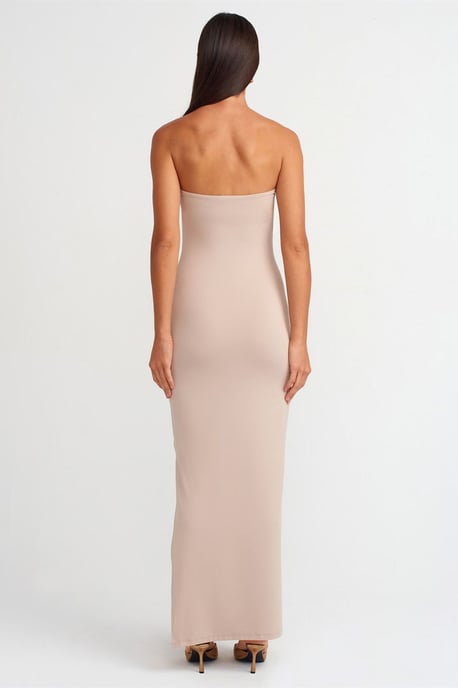 Halterless Bodycon Maxi Klänning Med Slits - Image 2