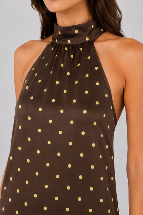 Polkadot Halter Maxi Jurk - Image 3
