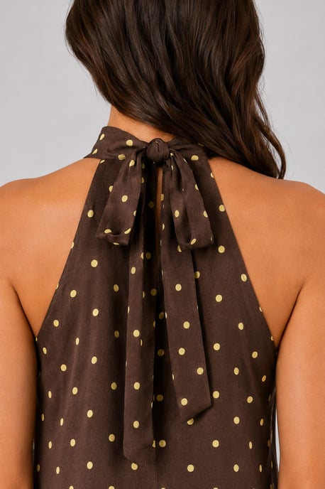 Polkadot Halter Maxi Jurk - Image 4