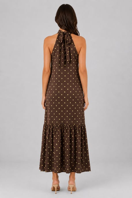 Polkadot Halter Maxi Jurk - Image 6