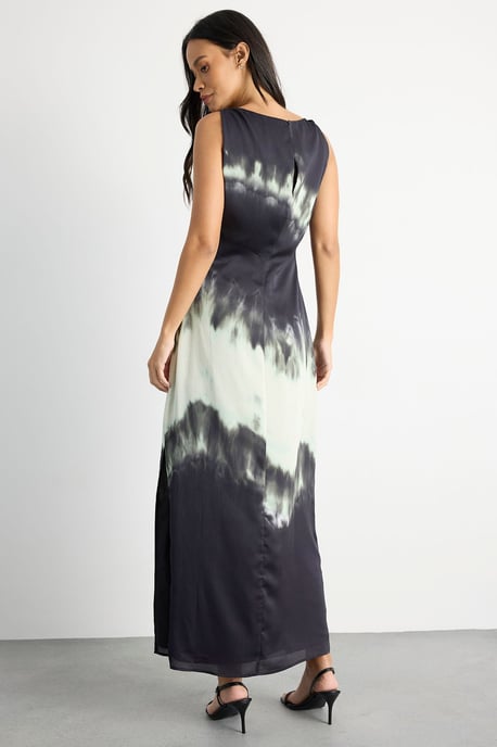 Knot Shoulder Ombre Print Maxi Slip Dress - Image 3