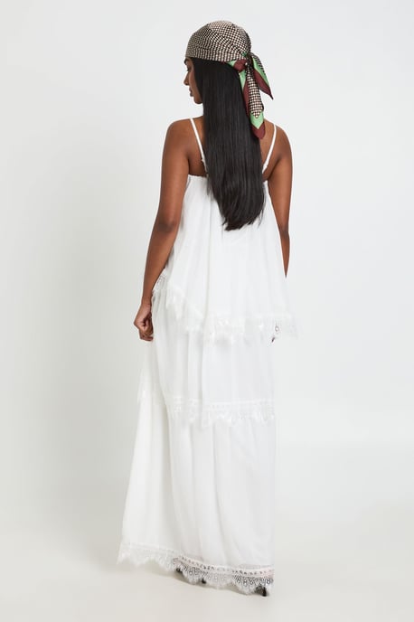 Crinkle Chiffon & Lace Layered Maxi Dress - Image 2