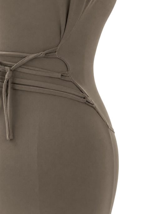 Bodycon maxi stickad klänning med båtarmar - Image 4