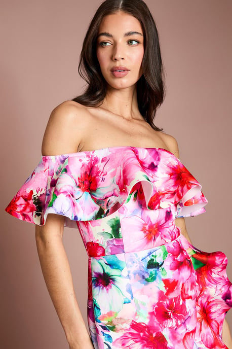 Placement Floral Scuba Dress - Image 4