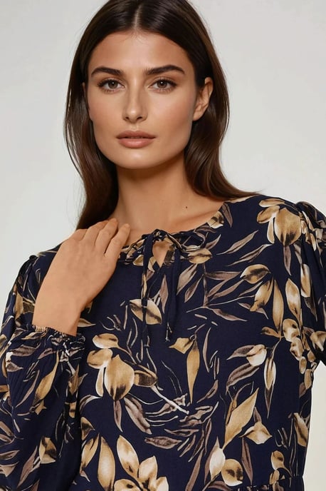 Bloemenprint Lange Mouwen Viscose Maxi Jurk - Image 5
